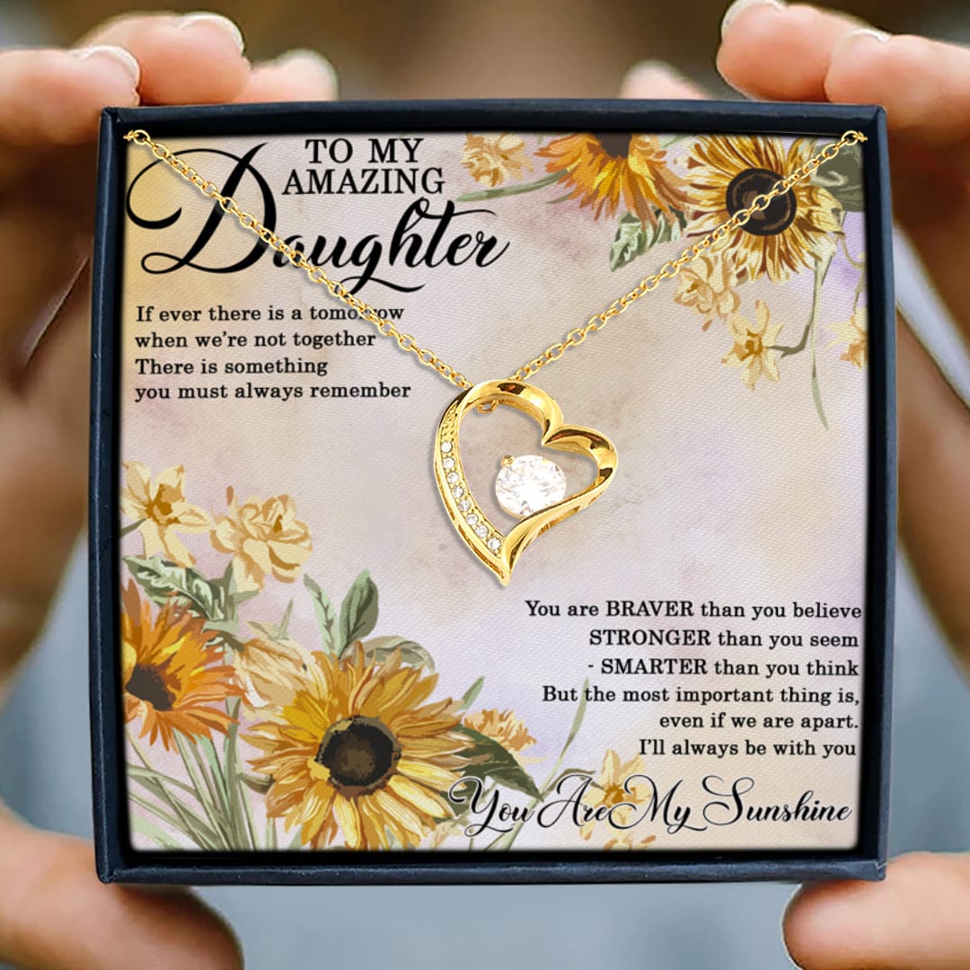 2. To My Amazing Daughter(4) Forever Love Necklace (Gold) 3