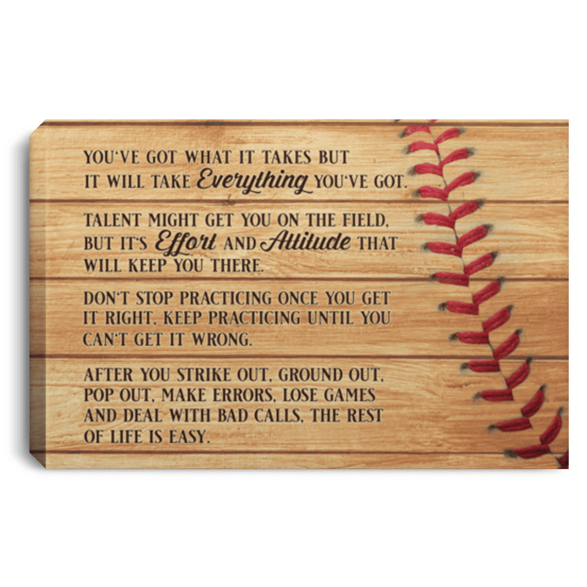 Baseball You've Got What It Takes But It Will Take Everything You Got Framed Canvas - Unframed Poster, White, 0.75'' Framed Canvas Baseball You've Got What It Takes But It Will Take Everything You Got Framed Canvas - Unframed Poster, White, 0.75'' Framed Canvas