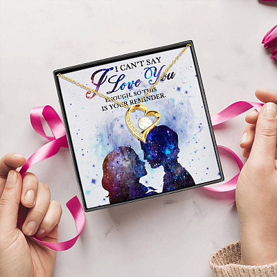 I Can't Say I Love You Enough So This Is Your Reminder Beautiful Galaxy Forever Love Pendant Necklace