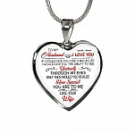 To My Wife If I Could Give You One Thing in Life from Husband Heart Pendant Necklace - Anniversary Gift - Heart Luxury Necklace (Silver)