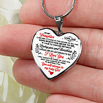Dad To My Daughter Sometimes Its Hard To Find Words To Tell You How Much You Mean To Me Heart Pendant Necklace - Heart Luxury Necklace (Silver)