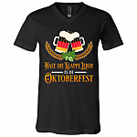 Halt Die Klappe Leber Es Ist Oktoberfest T-Shirt - V-Neck Tee, Black, V-Neck T-Shirt