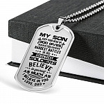 My Son Keep Your Head Up God Gives His Hardest Battle Dog Tag Necklace - Dog Tag (Silver) My Son Keep Your Head Up God Gives His Hardest Battle Dog Tag Necklace - Dog Tag (Silver)