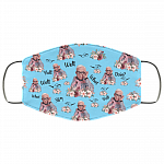 Leslie Jordan Well Shit Washable Reusable Custom - Printed Cloth Face Mask Cover, Columbia Blue, Cloth Face Cover – Medium/Large
