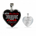 To My Beloved Granddaughter I Promise To Be By Your Side Forever And For Always I Love You Heart Pendant Necklace - Heart Luxury Necklace (Silver)