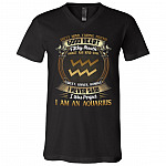 Aquarius Dirty Mind Caring Friend Good Heart Filthy Mouth I Never Said I'm Perfect Zodiac T-Shirt - V Neck, Black, V-Neck T-Shirt