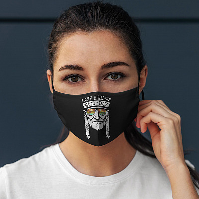 Alternative view of Have a Willie Nice Day Face Mask- Washable Fashion Shopping Reusable Designer Face Mask-  Printed Cloth Face Mask Cover