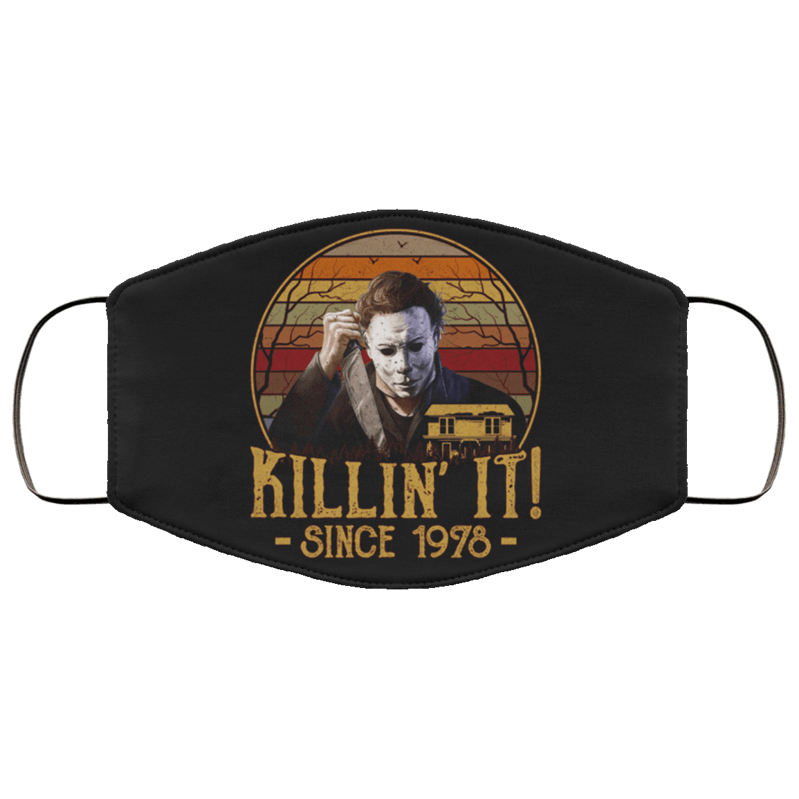 Killin' It Since 1978 Washable Reusable Custom Printed Cloth Face Mask Cover - Halloween Michael Myers Face Mask, Black, Cloth Face Cover – Medium/Large Killin' It Since 1978 Washable Reusable Custom Printed Cloth Face Mask Cover - Halloween Michael Myers Face Mask, Black, Cloth Face Cover – Medium/Large
