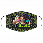 I Smell Weed Three Witches Hocus Pocus Funny Halloween Washable Reusable Custom - Printed Cloth Face Mask Cover, Black, Cloth Face Cover – Medium/Large