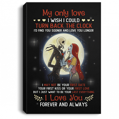 Jack And Sally My Only Love I Wish I Could Turn Back The Clock Wrapped Framed Canvas Prints - Unframed Poster, White, 0.75'' Framed Canvas