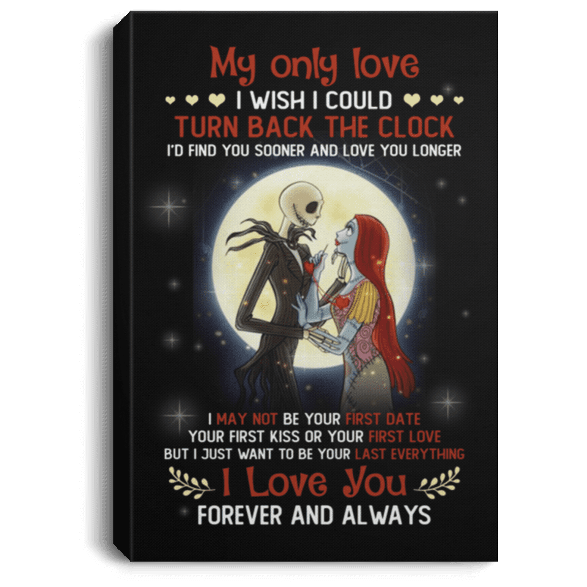 Jack And Sally My Only Love I Wish I Could Turn Back The Clock Wrapped Framed Canvas Prints - Unframed Poster, White, 0.75'' Framed Canvas Jack And Sally My Only Love I Wish I Could Turn Back The Clock Wrapped Framed Canvas Prints - Unframed Poster, White, 0.75'' Framed Canvas