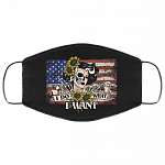 I Do What I Want Skull Women USA Flag Washable Reusable Custom - Printed Cloth Face Mask Cover, Black, Cloth Face Cover – Medium/Large