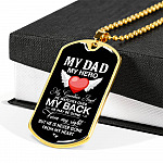 My Dad My Hero My Guardian Angel He Watches Over My Back Dog Tag Pendant Necklace - Dog Tag (Gold Plated) My Dad My Hero My Guardian Angel He Watches Over My Back Dog Tag Pendant Necklace - Dog Tag (Gold Plated)