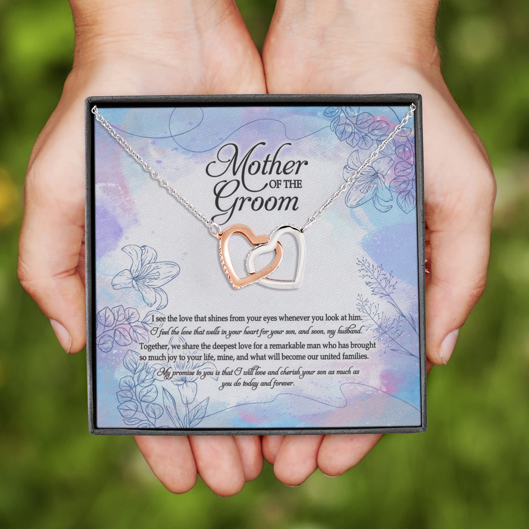 5Th. Mother Of Groom (3) Interlocking Hearts Necklace