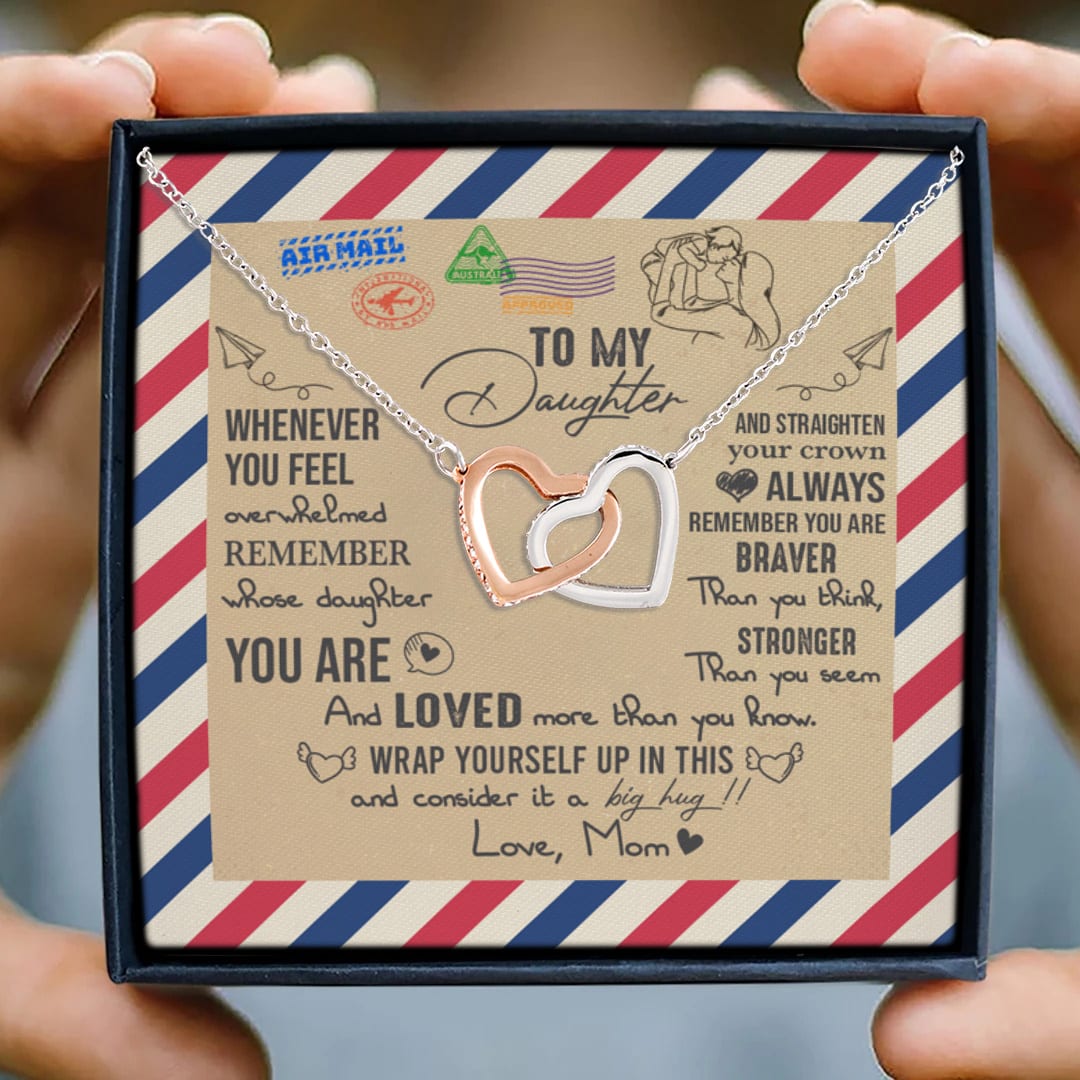 1. To My Daughter(5) Interlocking Hearts Necklace 3