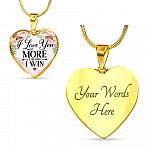 I Love You More The End I Win Heart Pendant Necklace - Heart Luxury Necklace (Gold Plated)