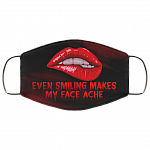 Even Smiling Makes My Face Ache Washable Reusable Custom - Cloth Face Mask Cover, White, Cloth Face Cover – Medium/Large