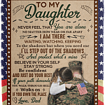 To My Daughter Never Feel That You Are Alone Love Mail From Dad Fleece Blanket - Premium Sherpa Blanket, White, Cozy Plush Fleece Blanket - 50x60