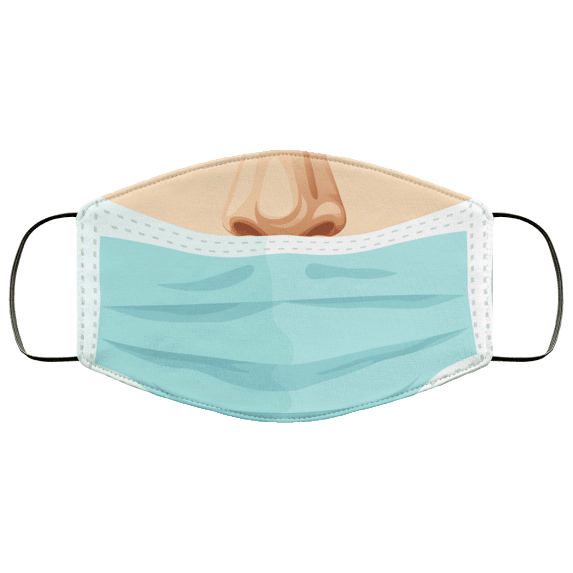 Idiot Uncovered Nose Washable Reusable Custom - Printed Cloth Face Mask Cover, White, Cloth Face Cover – Medium/Large