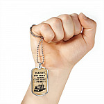 Daddy Stay Safe and Always Come Home To Me Dog Tag Pendant Necklace - Dog Tag Gift For Dad - Dog Tag (Silver)