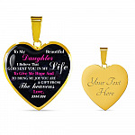 To My Beautiful Daughter I Believe That God Sent You In My Life Heart Pendant Necklace - Heart Luxury Necklace (Gold Plated)