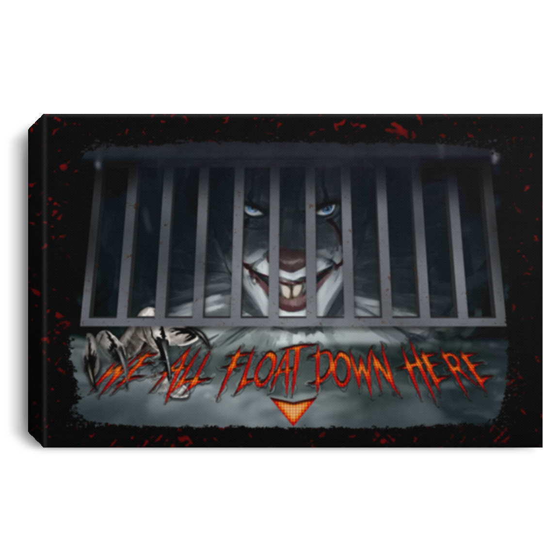 We All Float Down Here Unframed Poster - Framed Canvas - Funny Bathroom Decor, White, 0.75'' Framed Canvas We All Float Down Here Unframed Poster - Framed Canvas - Funny Bathroom Decor, White, 0.75'' Framed Canvas
