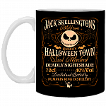Jack Skellingtons Mold Time Ceramic Coffee Mug - Beer Stein -Water Bottle - Funny Halloween Mug, Black, 11 oz. White Mug