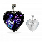 Stay Your Story Is Not Over Memorial Gift Heart Pendant Necklace - Heart Luxury Necklace (Silver)