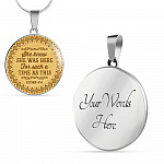She Knew She Was Here For Such A Time As This Circle Pendant Necklace - Circle Luxury Necklace (Silver)