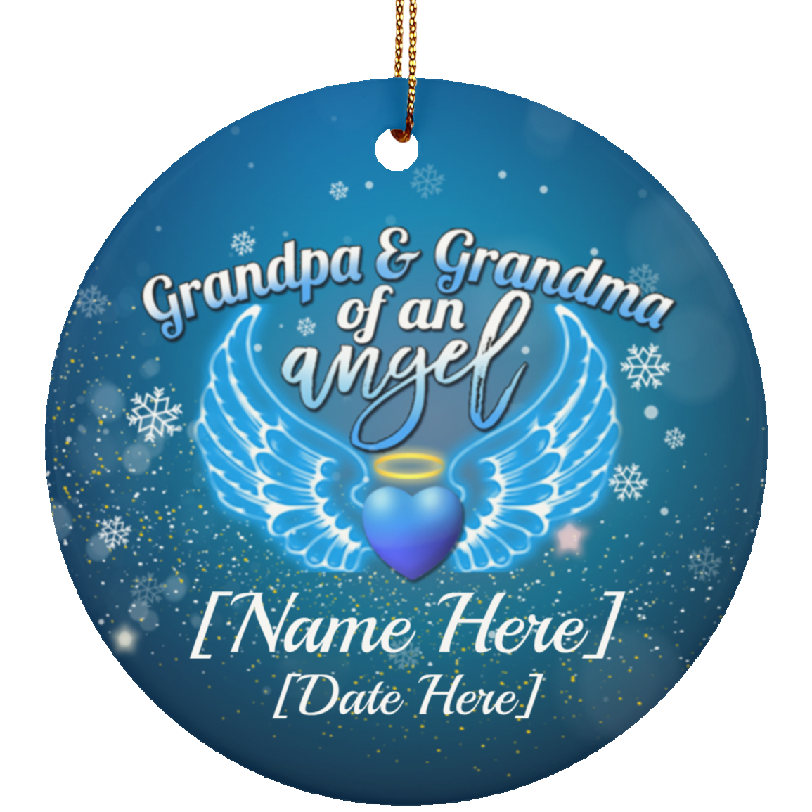 Personalized Grandpa And Grandma Of An Angel Miscarriage Memorial Christmas Circle Ornament Keepsake, White, Ceramic Circle Ornament Personalized Grandpa And Grandma Of An Angel Miscarriage Memorial Christmas Circle Ornament Keepsake, White, Ceramic Circle Ornament