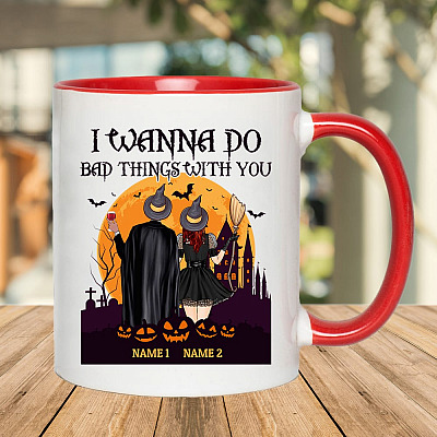 Alternative view of Personalized I Wanna Do Bad Things With You Halloween Couple Accent Mug