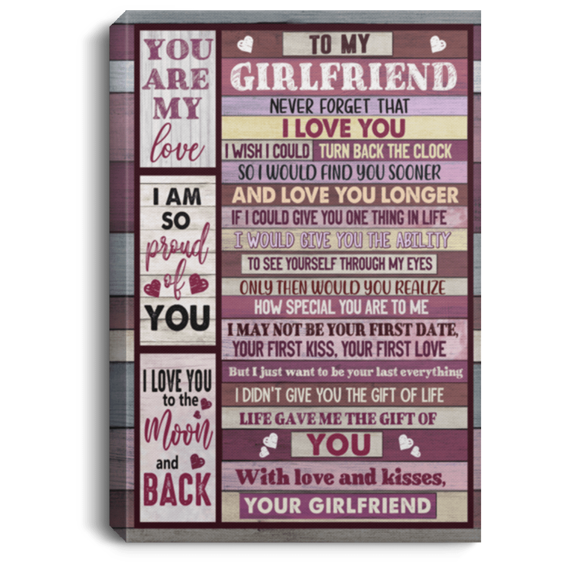 To My Girlfriend Poster | To My Girlfriend Never Forget That I Love You  Framed Canvas | CubeBik