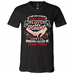 Personalized I Never Knew How Much Love My Heart Could Hold Until Some One Called Me T-Shirt - V-Neck Shirt, Black, V-Neck T-Shirt