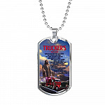 Trucker's Prayer Lord Please Help Me To Be Safe I Put My Hands In Yours Lord Get Me Home Dog Tag Pendant Necklace - Dog Tag (Silver)