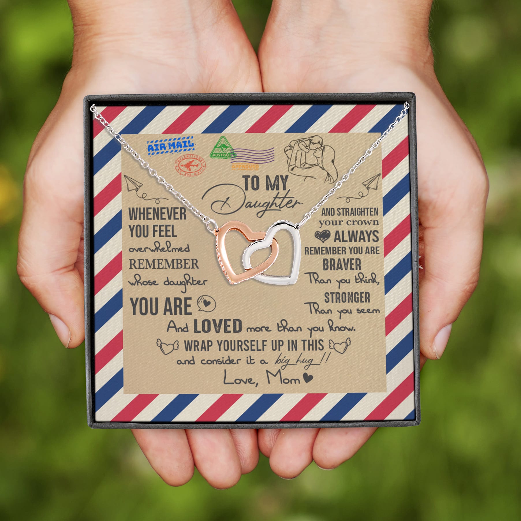 1. To My Daughter(5) Interlocking Hearts Necklace