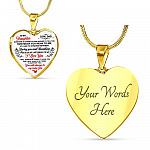 Dad To My Daughter Sometimes Its Hard To Find Words To Tell You How Much You Mean To Me Heart Pendant Necklace - Heart Luxury Necklace (Gold Plated)