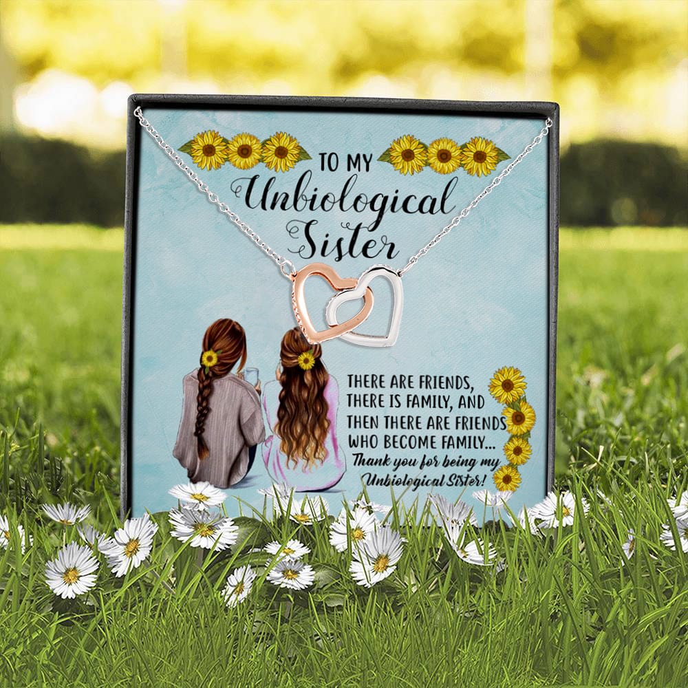 13O. Unbiological Sister Card (5) Interlocking Hearts Necklace 2