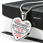 Dad To My Daughter Sometimes Its Hard To Find Words To Tell You How Much You Mean To Me Heart Pendant Necklace - Heart Luxury Necklace (Silver)