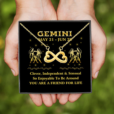 Gemini Zodiac You Are A Friend For Life Infinity Heart Pendant Necklace -  Zodiac Birthday Gifts For Astrology