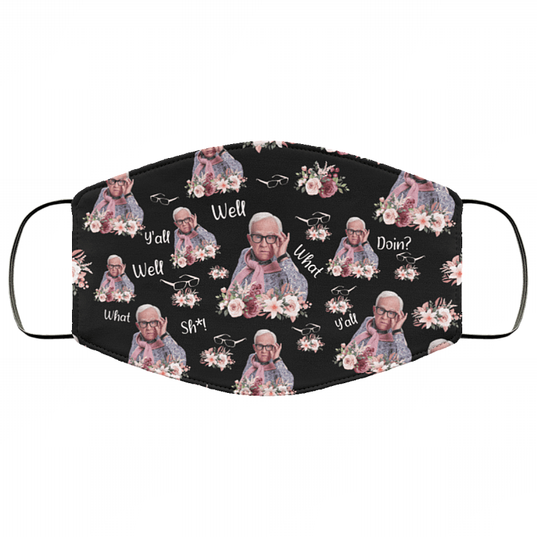 Leslie Jordan Well Shit Washable Reusable Custom - Printed Cloth Face Mask Cover, Black, Cloth Face Cover – Medium/Large