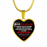 To My Beloved Granddaughter I Promise To Be By Your Side Forever And For Always I Love You Heart Pendant Necklace - Heart Luxury Necklace (Gold Plated)