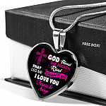 Gifts from Husband to My Wife God Blessed the Broken Road That Led Me Straight to You Heart Pendant Necklace - Heart Luxury Necklace (Silver)