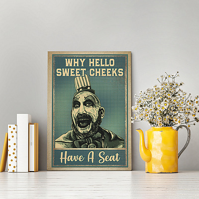 Alternative view of Spaulding Why Hello Sweet Cheeks Have a Seat Gallery Wrapped Framed Canvas Prints - Unframed Poster - Home Decor Wall Art