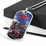 Trucker's Prayer Lord Please Help Me To Be Safe I Put My Hands In Yours Lord Get Me Home Dog Tag Pendant Necklace - Dog Tag (Silver)