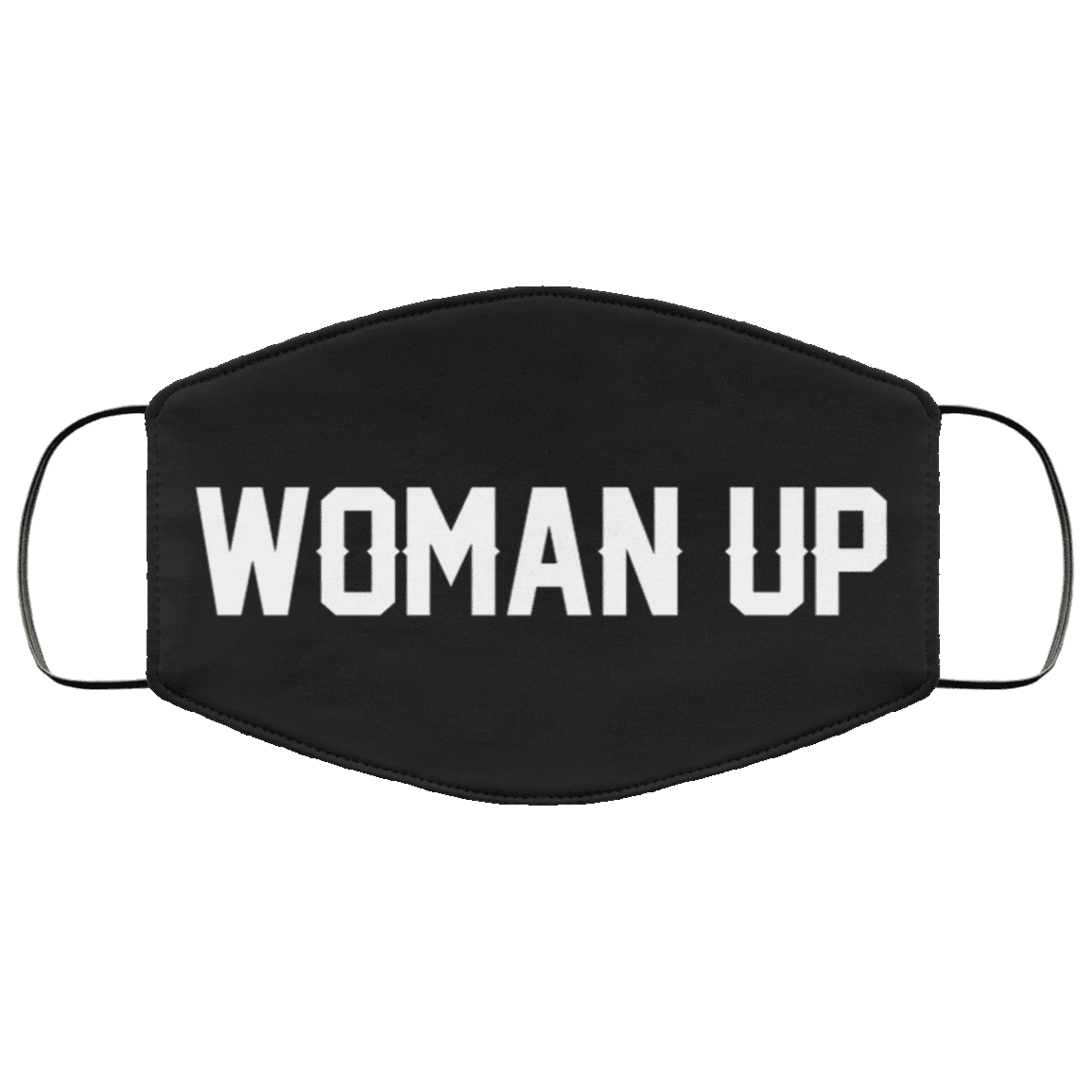 Woman Up Washable Reusable Custom Printed Cloth Face Mask Cover - Feminist Face Mask - Womens March Face Mask, Black, Cloth Face Cover – Medium/Large