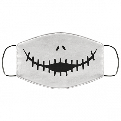 Nightmare Before Christmas Jack Skeleton Face Mask - Washable Fashion Shopping Reusable Designer Face Mask, White, Cloth Face Cover – Medium/Large