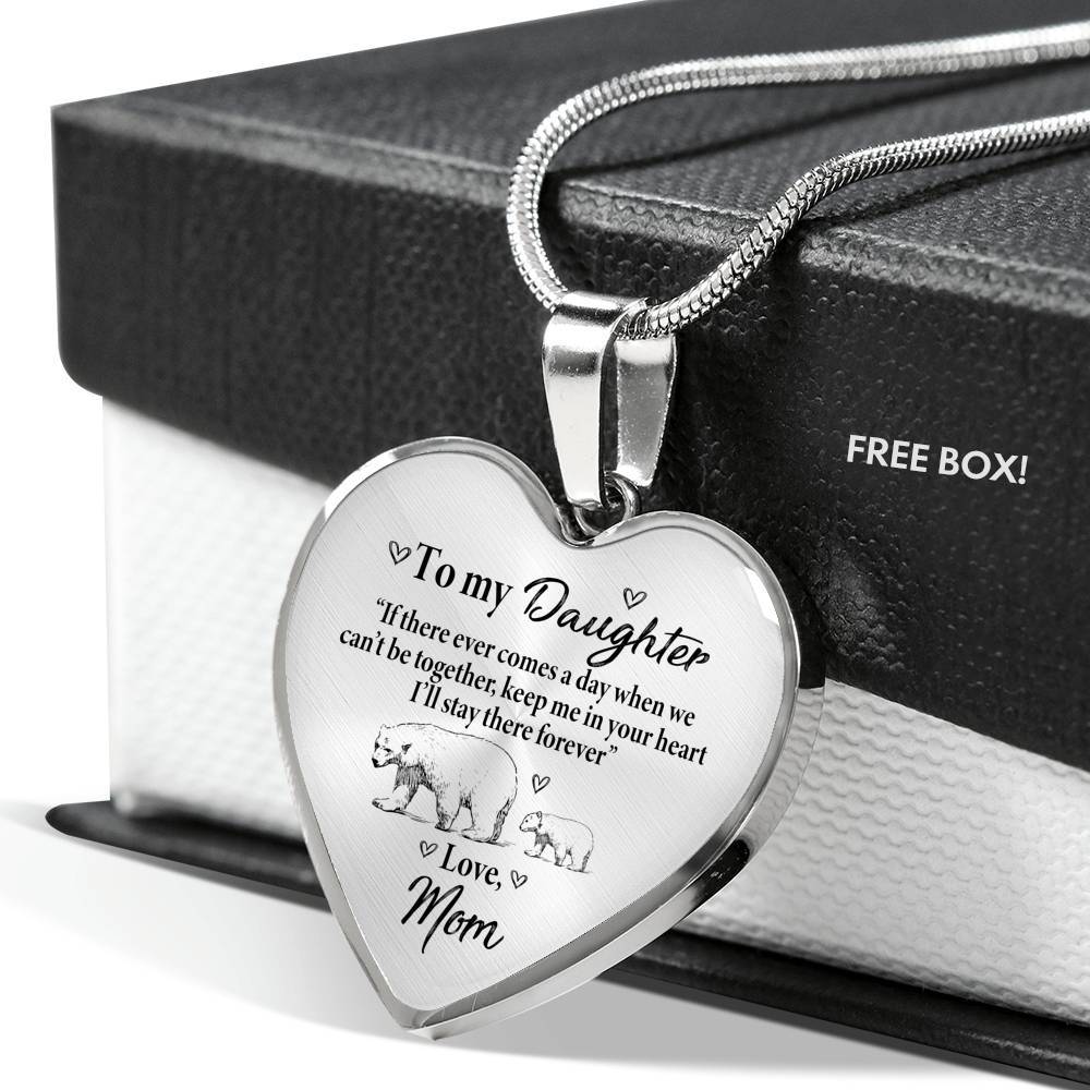 From Mom To My Daughter If There Ever Comes A Day When We Can't Be Together Luxury Heart Pendant Necklace - Heart Luxury Necklace (Silver) From Mom To My Daughter If There Ever Comes A Day When We Can't Be Together Luxury Heart Pendant Necklace - Heart Luxury Necklace (Silver)