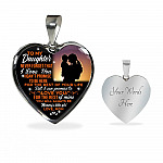 Mom To My Daughter Never Forget That I Love You Heart Pendant Necklace - Heart Luxury Necklace (Silver)