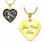 Jack And Sally Heart Pendant Necklace - Skellington Gifts For Couple - Heart Luxury Necklace (Gold Plated)