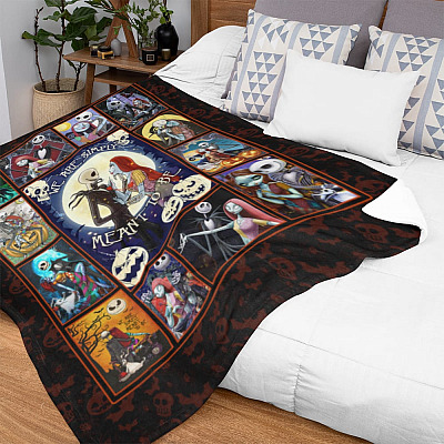 Alternative view of My Only Love Jack And Sally We Are Simply Meant To Be Halloween Fleece Blanket - Premium Sherpa Blanket